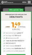 How 007hebergement.com looks like on a mobile device such as an iPhone.