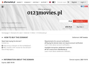 How 0123movies.pl looks like on a tablet such as an iPad.