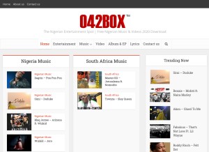 How 042box.com looks like on a tablet such as an iPad.