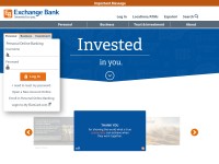 Desktop screenshot for exchangebank.com