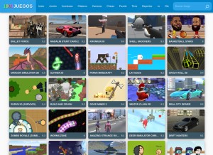 How 1001juegos.com looks like on a tablet such as an iPad.