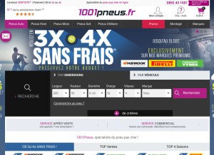 How 1001pneus.fr looks like on a tablet such as an iPad.