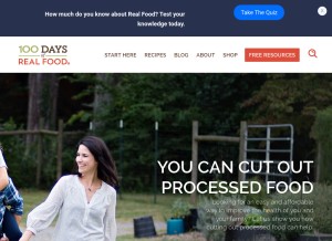 How 100daysofrealfood.com looks like on a tablet such as an iPad.
