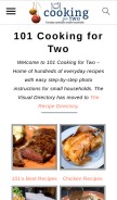 How 101cookingfortwo.com looks like on a mobile device such as an iPhone.