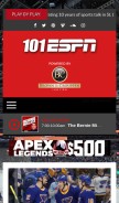 How 101espn.com looks like on a mobile device such as an iPhone.