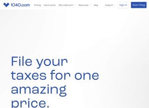 How 1040.com looks like on a tablet such as an iPad.