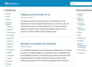 How 10ejemplos.com looks like on a tablet such as an iPad.