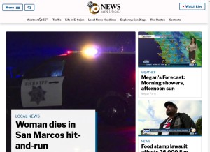 How 10news.com looks like on a tablet such as an iPad.