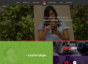 How 10up.com looks like on a tablet such as an iPad.