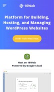 How 10web.io looks like on a mobile device such as an iPhone.