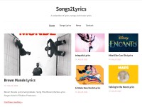 Screenshot of songs2lyrics.com