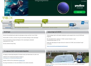 How 118.dk looks like on a tablet such as an iPad.