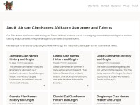 Desktop screenshot for clansnames.co.za