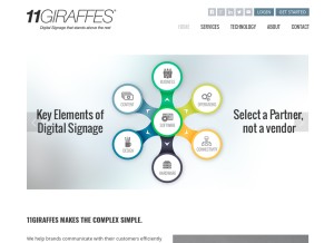 How 11giraffes.com looks like on a tablet such as an iPad.