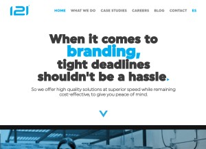 How 121corp.com looks like on a tablet such as an iPad.
