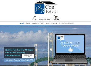 How 123coned.com looks like on a tablet such as an iPad.