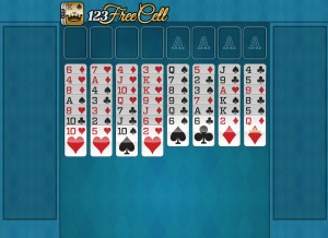 How 123freecell.com looks like on a tablet such as an iPad.