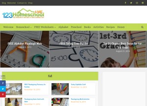 How 123homeschool4me.com looks like on a tablet such as an iPad.