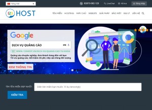 How 123host.vn looks like on a tablet such as an iPad.