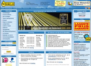 How 123inkt.nl looks like on a tablet such as an iPad.