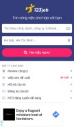 How 123job.vn looks like on a mobile device such as an iPhone.