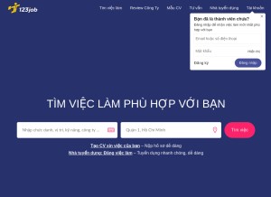 How 123job.vn looks like on a tablet such as an iPad.