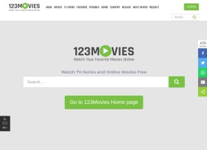 How 123movies.ge looks like on a tablet such as an iPad.