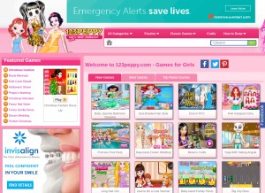 How 123peppy.com looks like on a tablet such as an iPad.