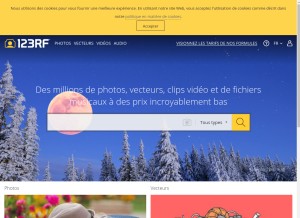 How 123rf.com looks like on a tablet such as an iPad.