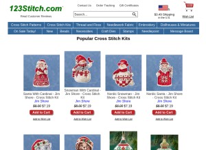 How 123stitch.com looks like on a tablet such as an iPad.