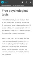 How 123test.com looks like on a mobile device such as an iPhone.