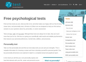How 123test.com looks like on a tablet such as an iPad.