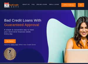 How 12monthsbadcreditloans.com looks like on a tablet such as an iPad.