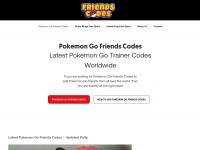 Desktop screenshot for pokemongofriendscodes.com