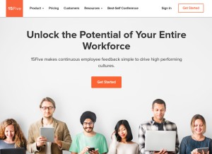 How 15five.com looks like on a tablet such as an iPad.