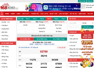 How 168xoso.com looks like on a tablet such as an iPad.