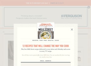 How 177milkstreet.com looks like on a tablet such as an iPad.