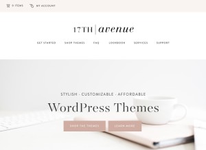 How 17thavenuedesigns.com looks like on a tablet such as an iPad.