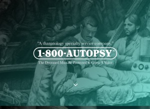 How 1800autopsy.com looks like on a tablet such as an iPad.