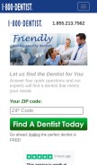 How 1800dentist.com looks like on a mobile device such as an iPhone.
