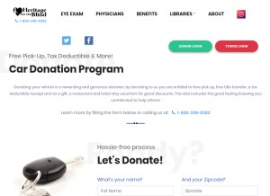 How 1800donatecars.com looks like on a tablet such as an iPad.