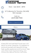 How 1800garagedoors.com looks like on a mobile device such as an iPhone.