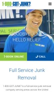 How 1800gotjunk.com looks like on a mobile device such as an iPhone.