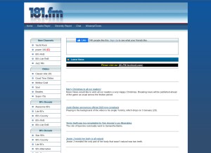 How 181fm.com looks like on a tablet such as an iPad.