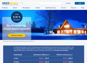 How 1822direkt.de looks like on a tablet such as an iPad.