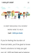 How 1855jetdebt.com looks like on a mobile device such as an iPhone.