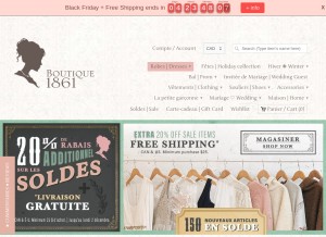 How 1861.ca looks like on a tablet such as an iPad.