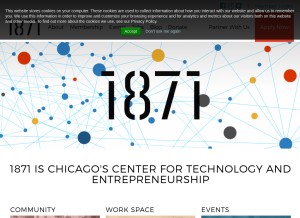 How 1871.com looks like on a tablet such as an iPad.