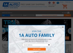 How 1aauto.com looks like on a tablet such as an iPad.