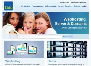 How 1blu.de looks like on a tablet such as an iPad.